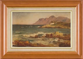 Maggie Laubser; Seascape with Cottage