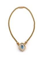 Aquamarine and diamond necklace