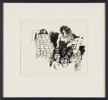 Walter Battiss; Figures with Brick Wall