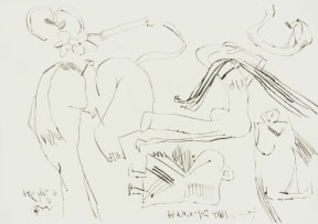 Walter Battiss; Two Flowers, 6 July 1973