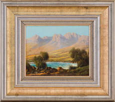 Tinus de Jongh; Landscape with Lake and Mountains