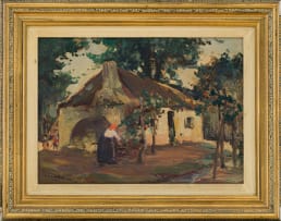 Hugo Naudé; Cottage with Figures