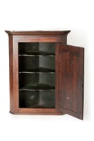 Oak hanging corner cupboard, 18th century