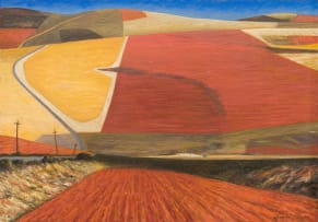 Erik Laubscher; Red Ploughing Fields, Overberg