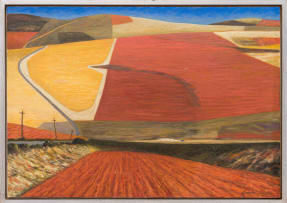 Erik Laubscher; Red Ploughing Fields, Overberg