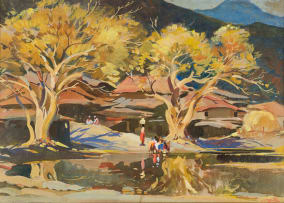 G D Paulraj; Figures alongside a River