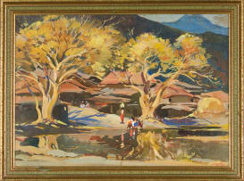 G D Paulraj; Figures alongside a River