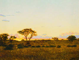 Walter Meyer; Trees and Bushes at Sunset