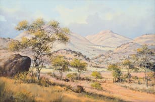 Francois Badenhorst; Mountainous Landscape with Trees
