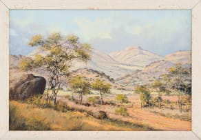 Francois Badenhorst; Mountainous Landscape with Trees