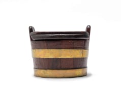 A Cape teak and brass-bound balie and cover, late 19th century