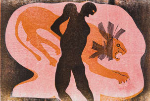 Cecil Skotnes; He Attends His Menagerie, from The White Monday Disaster Portfolio