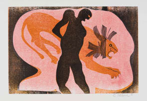 Cecil Skotnes; He Attends His Menagerie, from The White Monday Disaster Portfolio