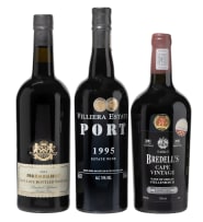 Cape Fortified Collection; Villiera, Morgenhof, Bredell's; 1995, 2001, 2003; 3 (1 x 3); 750ml