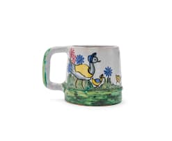 Linn Ware/Ceramic Studio; Personalised bowls and mug with animal and floral decoration, five