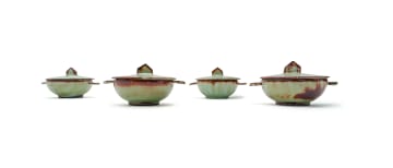 Linn Ware/Ceramic Studio; Lidded soup bowls, four