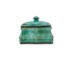 Linn Ware/Ceramic Studio; Turquoise trinket box