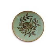 Linn Ware/Ceramic Studio; Plate with bird and leaf decoration