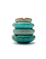 Linn Ware/Ceramic Studio; Blue and green ashtrays, four