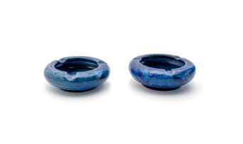 Linn Ware/Ceramic Studio; Blue ashtrays, two