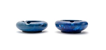 Linn Ware/Ceramic Studio; Blue ashtrays, two