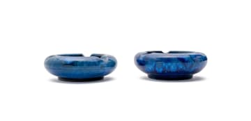 Linn Ware/Ceramic Studio; Blue ashtrays, two