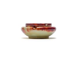 Linn Ware/Ceramic Studio; Rust and cream ashtrays, two