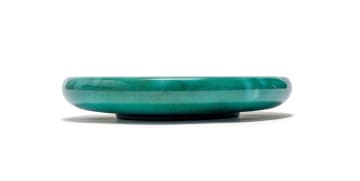 Linn Ware/Ceramic Studio; Shallow green bowl with rounded rim