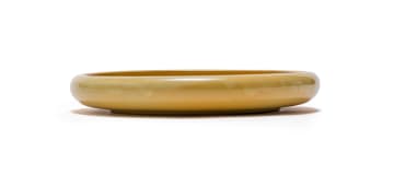 Linn Ware/Ceramic Studio; Shallow yellow bowl with rounded rim