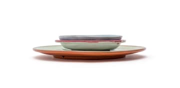 Linn Ware/Ceramic Studio; Plates with nature inspired decoration, three