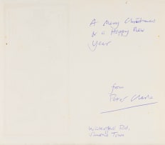 Peter Clarke; Man with Two Chickens, Greeting Card