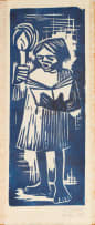 Peter Clarke; Child Singing Carols, Greeting Card
