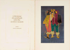 Ernest Ullmann; Two Figures in Costume, Greeting Card