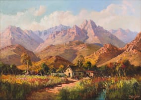 Tinus de Jongh; Mountainous Landscape