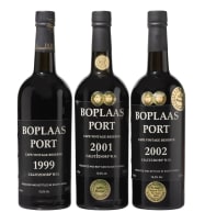 Boplaas Family Vineyards; Cape Vintage Reserve; 1999, 2001, 2002; 3 (1 x 3); 750ml