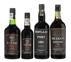 Cape Fortified Collection; Boplaas, De Krans; 1987, 1989, 1990, 1991; 4 (1 x 4); 750ml