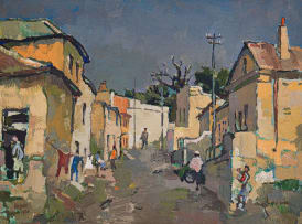 Gregoire Boonzaier; Geel Straat, Slaamsebuurt, Kaapstadt (Yellow Street, Malay Quarter, Cape Town)