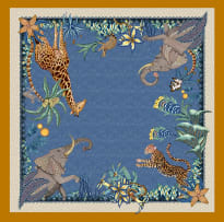 A dinner at Strauss & Co, Johannesburg, in collaboration with Ardmore, an Ardmore Leopard Lily Frost (3,5m), and 12 Sabie Forest Tanzanite Napkins