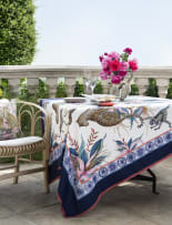 A dinner at Strauss & Co, Johannesburg, in collaboration with Ardmore, an Ardmore Leopard Lily Frost (3,5m), and 12 Sabie Forest Tanzanite Napkins