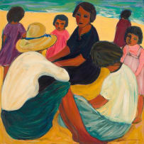 Marena (Kaffie) Pretorius; Figures on the Beach