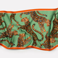 Ardmore Artists; Cheetah King Table Runner, Jade
