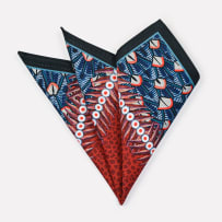 Ardmore Artists; A Pair of Feather Napkins, Royal Red, two