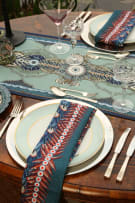 Ardmore Artists; A Pair of Feather Napkins, Royal Red, two