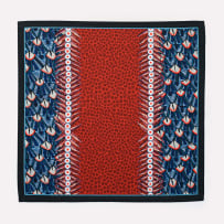 Ardmore Artists; A Pair of Feather Napkins, Royal Red, two