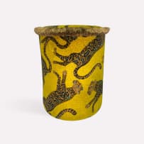 Ardmore Artists; Cheetah Kings Pouffe, Gold