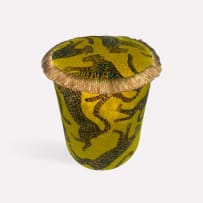Ardmore Artists; Cheetah Kings Pouffe, Gold
