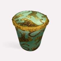Ardmore Artists; Cheetah Kings Pouffe, Jade