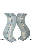Pair of glass sculptural floor lamps