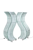 Pair of glass sculptural floor lamps