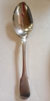 A Cape silver fiddle pattern spoon, Lawrence Holme Twentyman, c.1818-1837